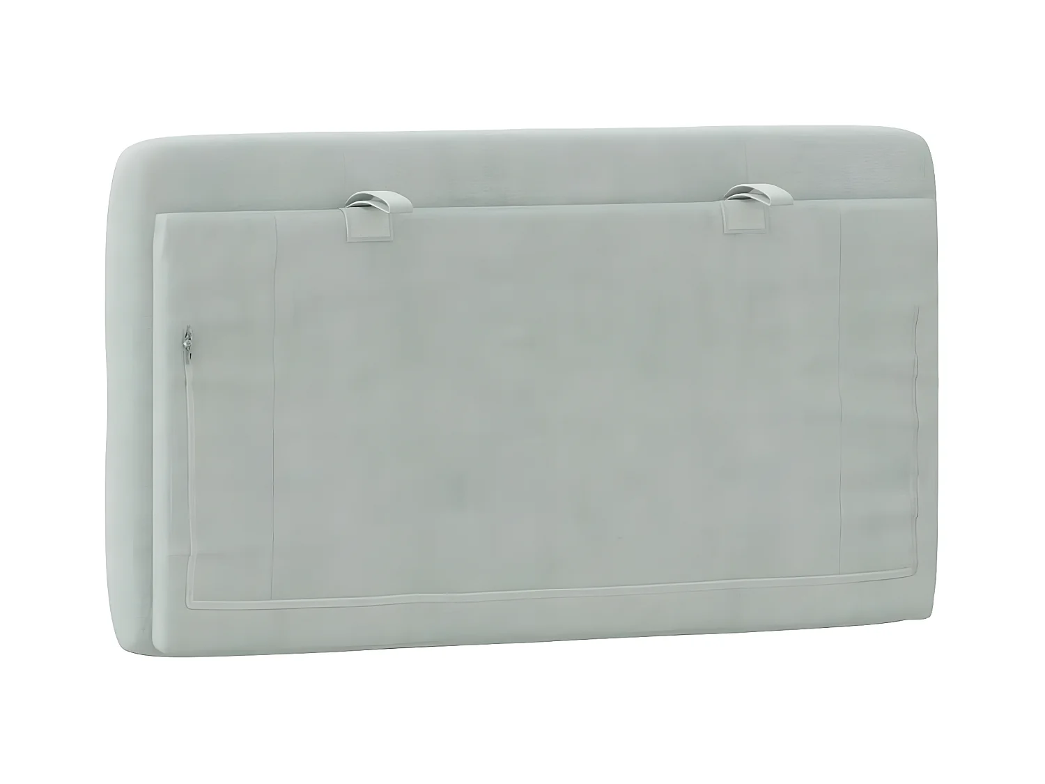 Coussin de tête de lit gris clair 90 cm velours