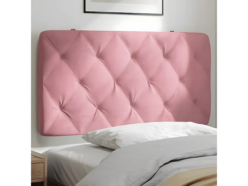 Cabecero de cama acolchado terciopelo rosa 100 cm