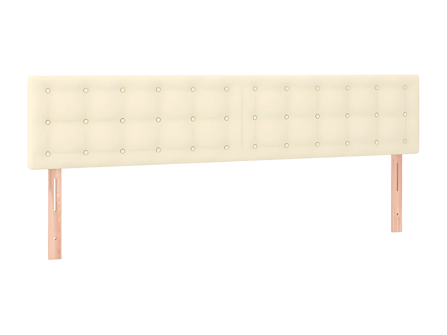 Cabecero con LED cuero sintético color crema 200x5x78/88 cm