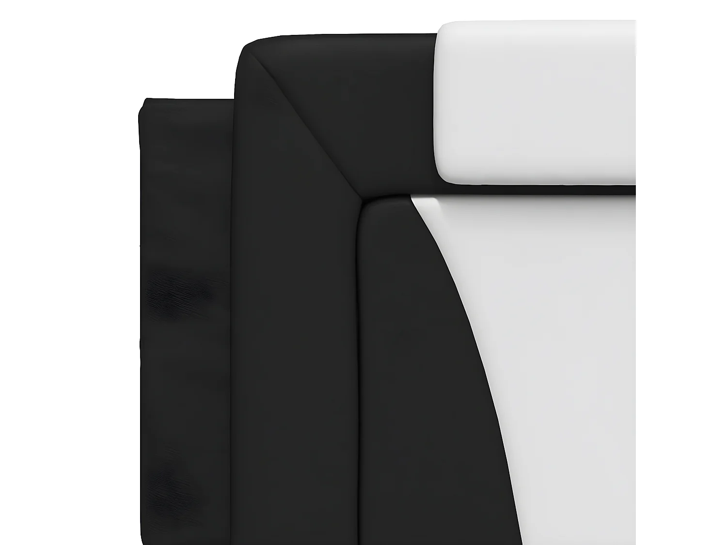 Almofadão de cabeceira 160 cm couro artificial preto e branco