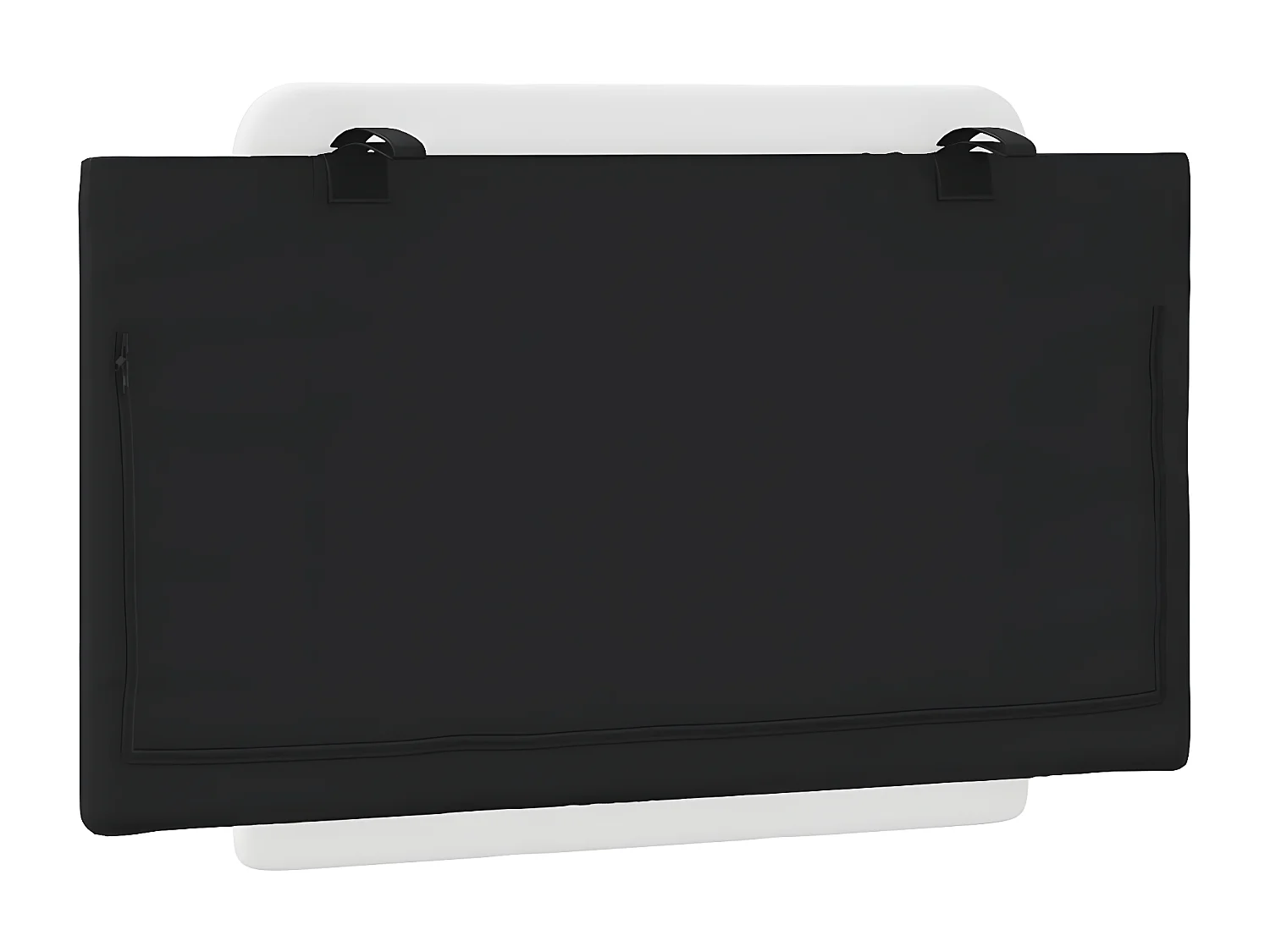 Coussin de tête de lit noir et blanc 90 cm similicuir