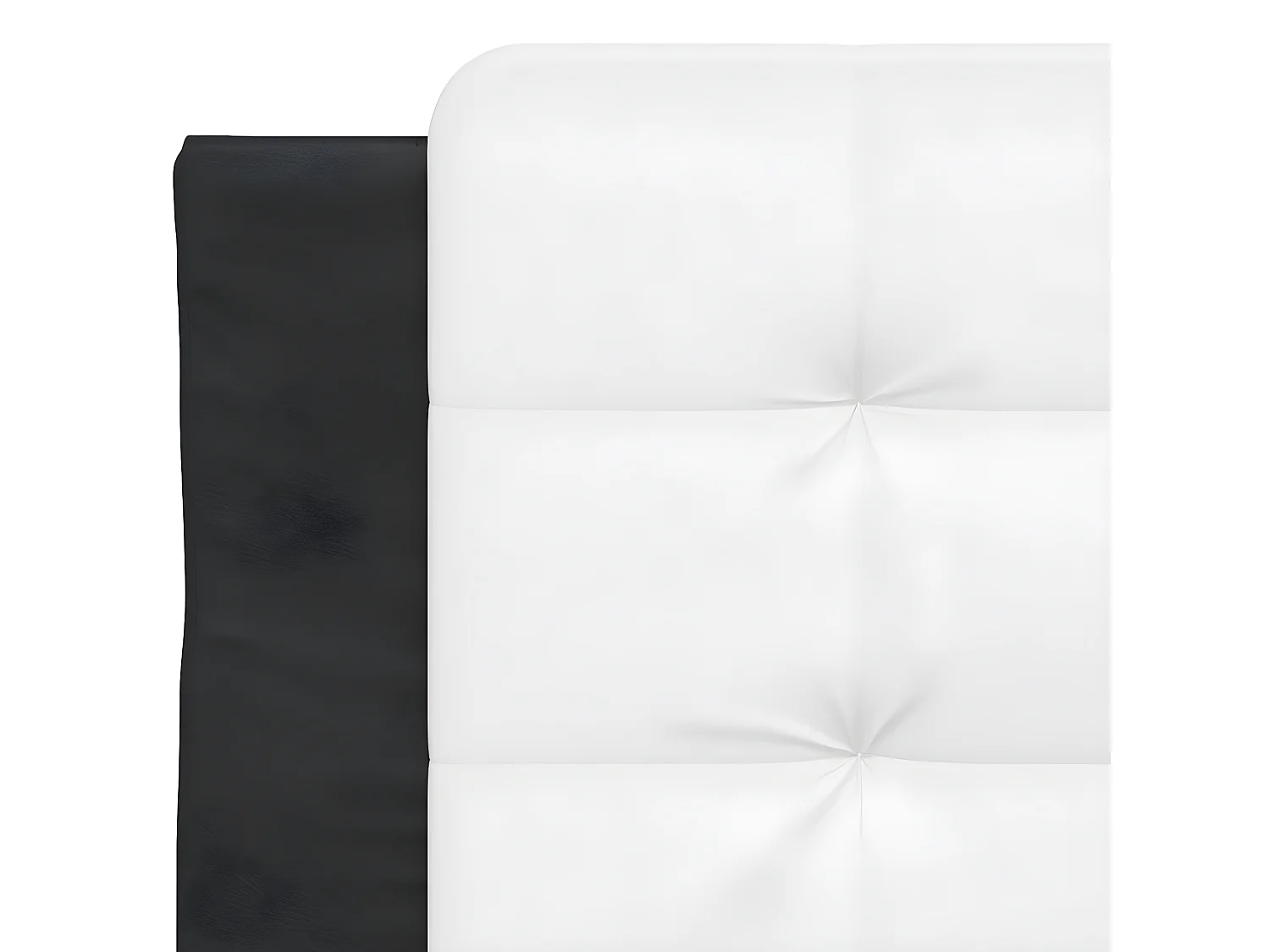 Coussin de tête de lit noir et blanc 90 cm similicuir