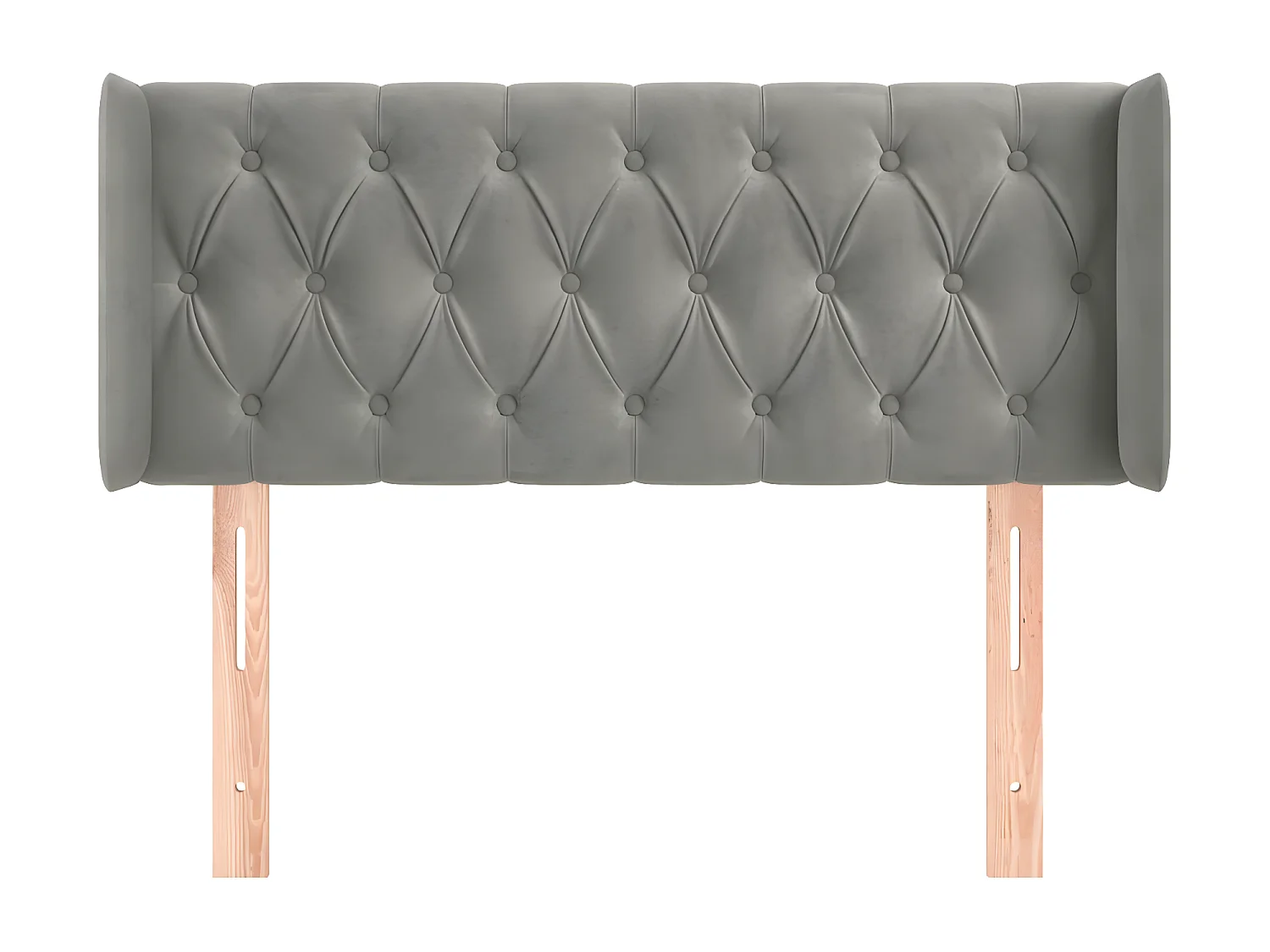 Tête de lit avec oreilles Gris clair 103x16x78/88 cm Velours