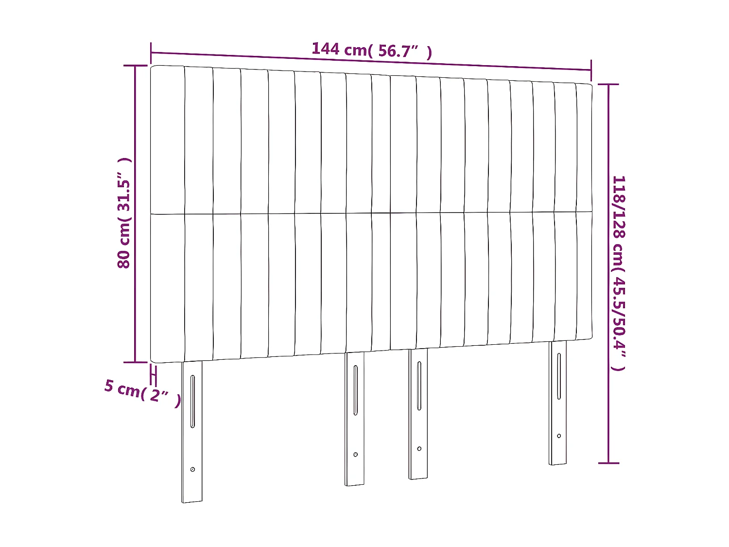 Têtes de lit 4 pièces Noir 72x5x78/88 cm Velours