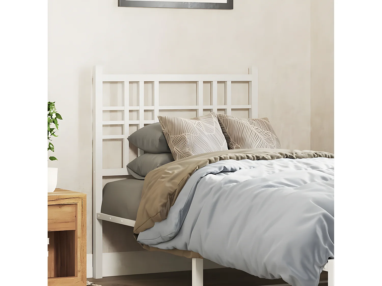 Cabecero de metal blanco 75 cm