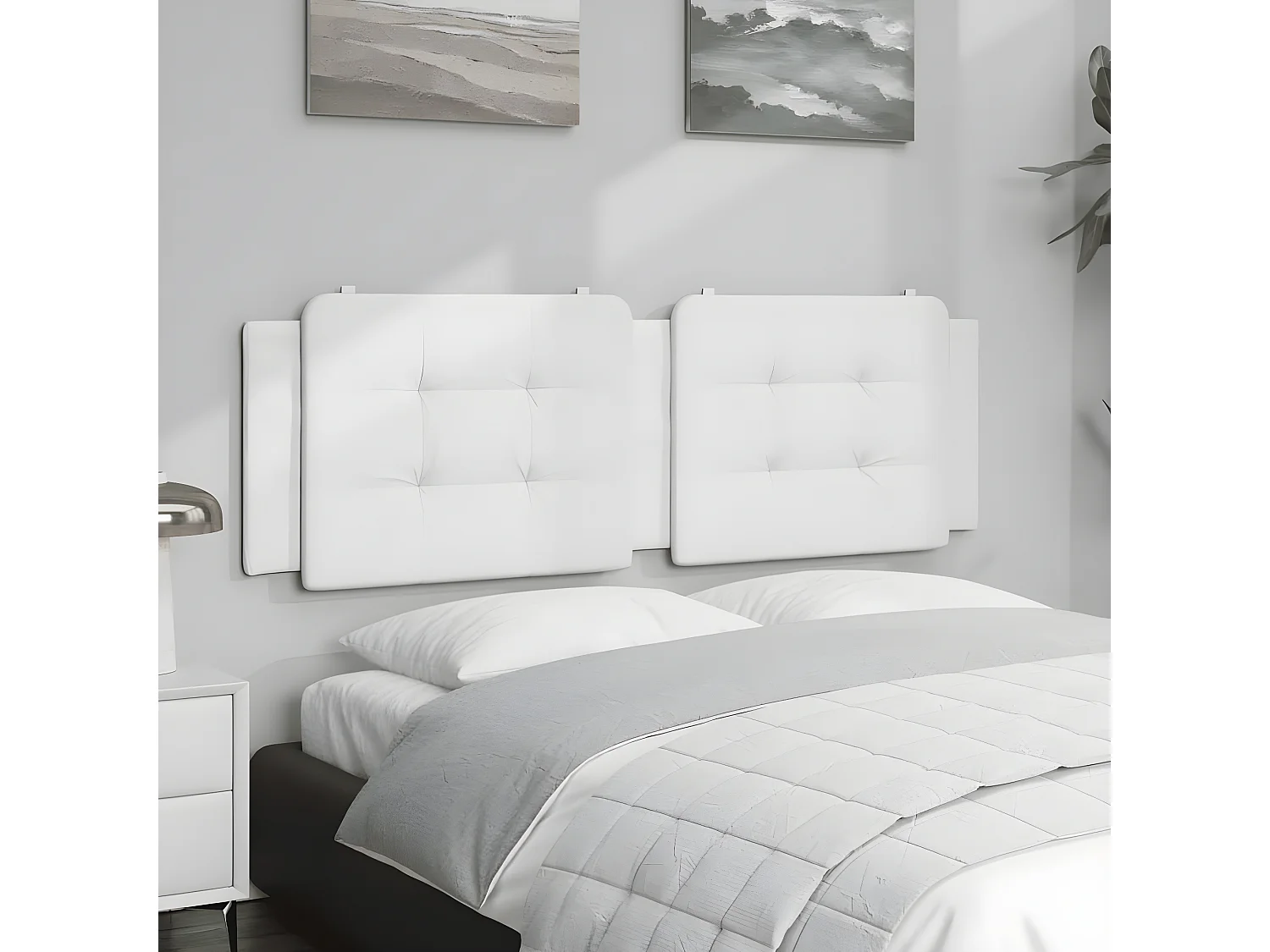 Hoofdbordkussen "Zadar" 160 cm kunstleer wit