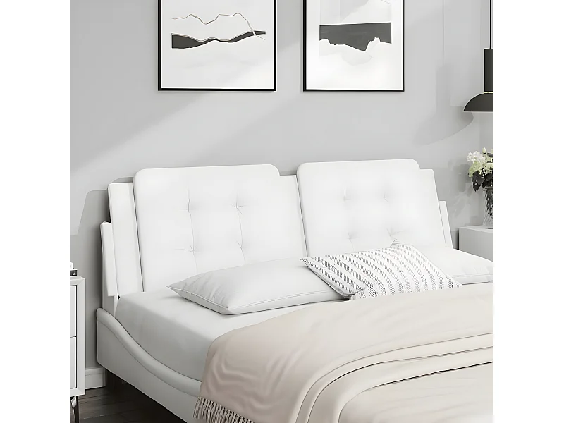 Hoofdbordkussen "Zadar" 160 cm kunstleer wit