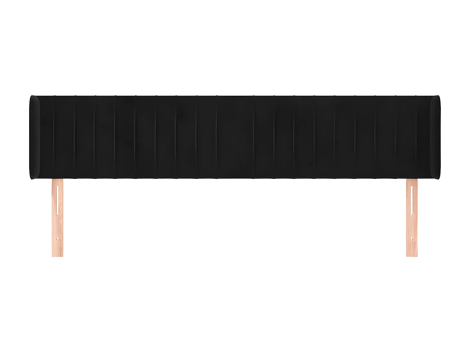 Tête de lit avec oreilles Noir 183x16x78/88 cm Velours