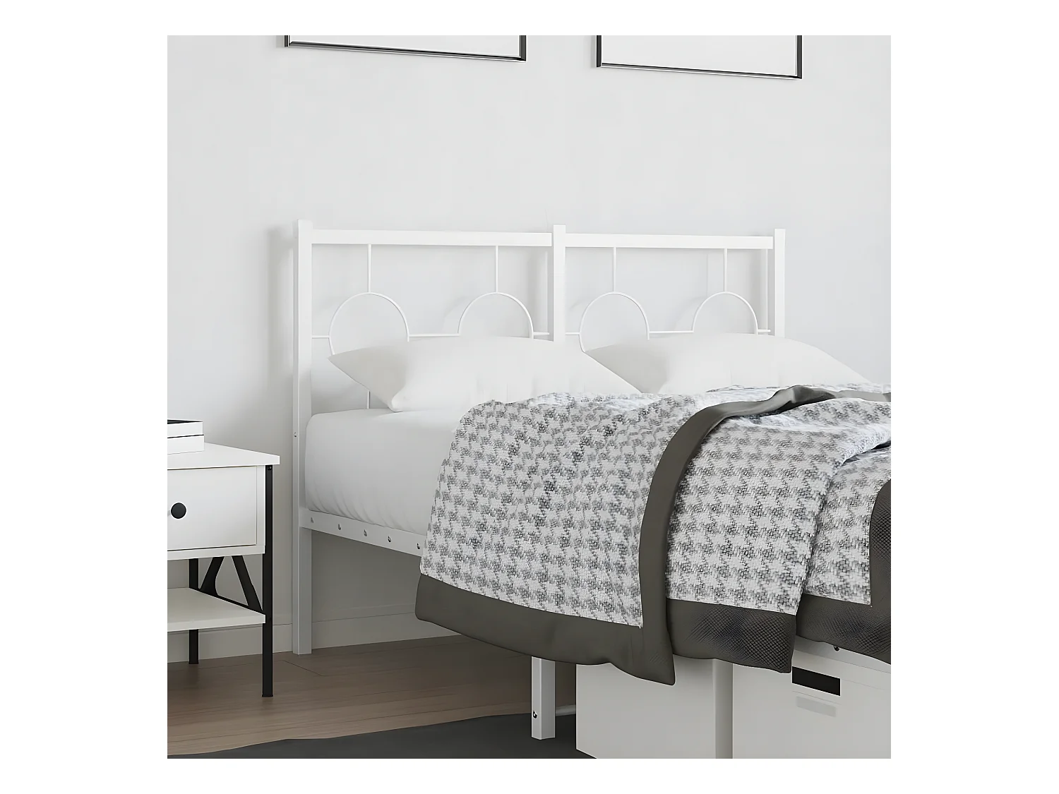 Tête de lit métal blanc 120 cm