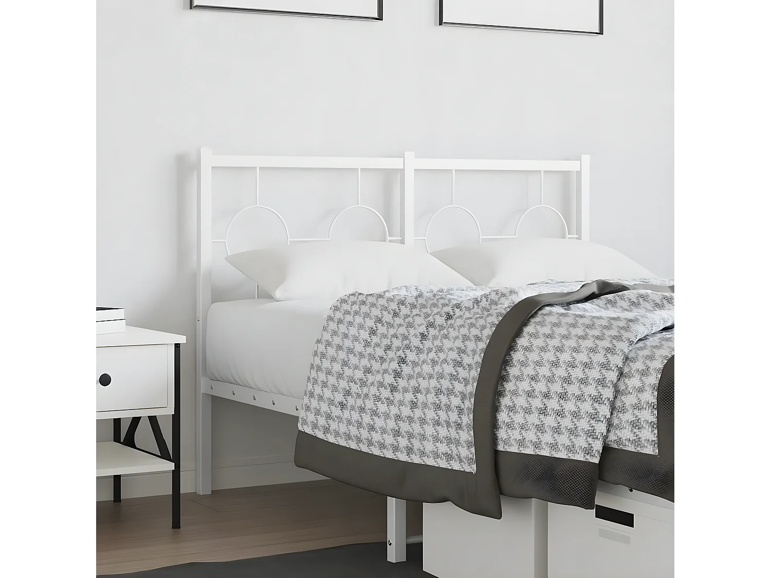 Tête de lit métal blanc 120 cm