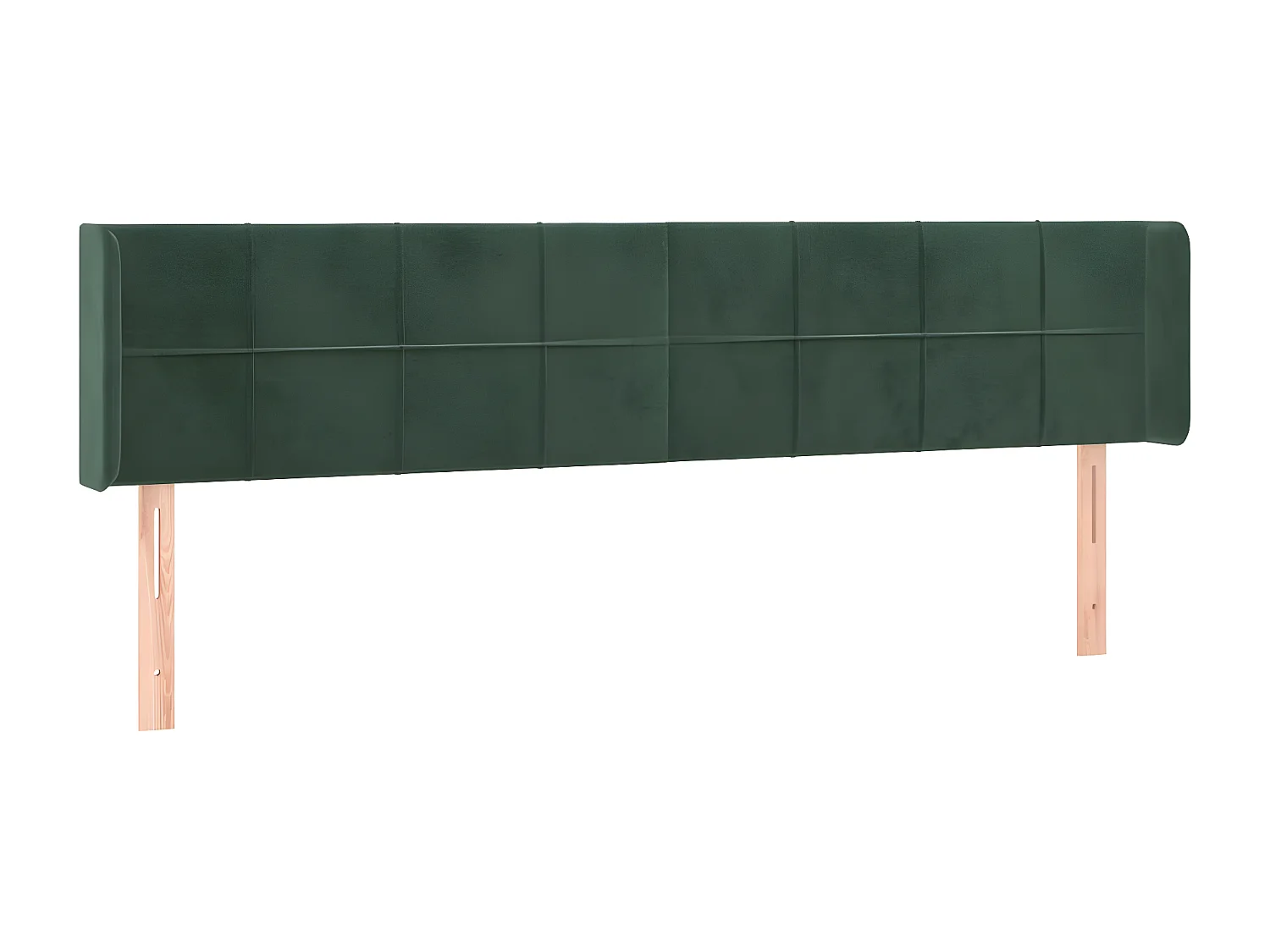 Tête de lit avec oreilles Vert foncé 163x16x78/88 cm Velours