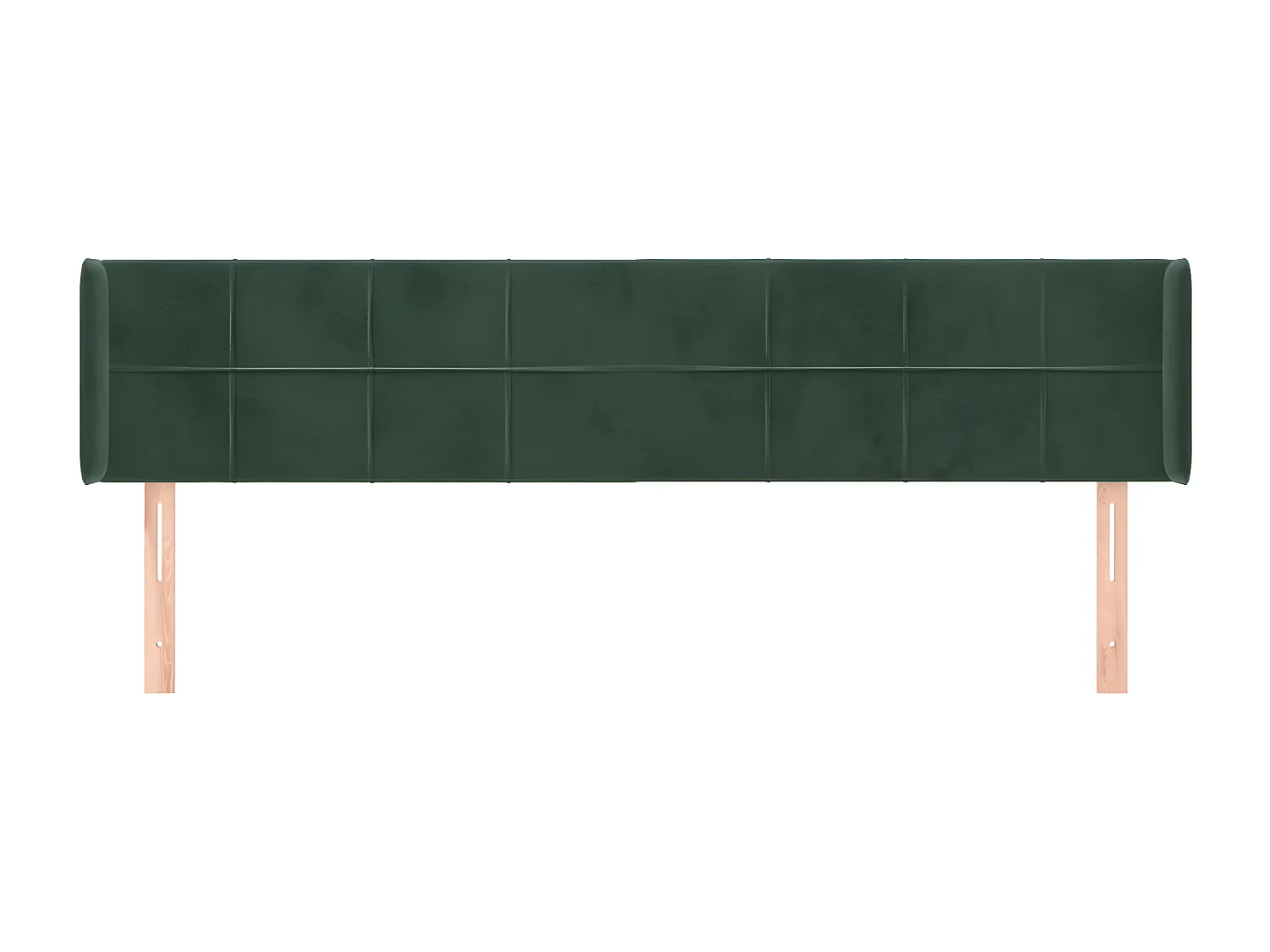 Tête de lit avec oreilles Vert foncé 163x16x78/88 cm Velours
