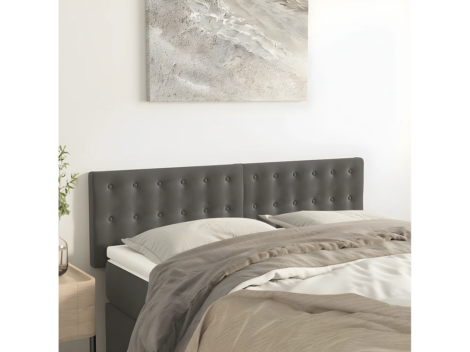 Têtes de lit 2 pièces Gris foncé 72x5x78/88 cm Velours