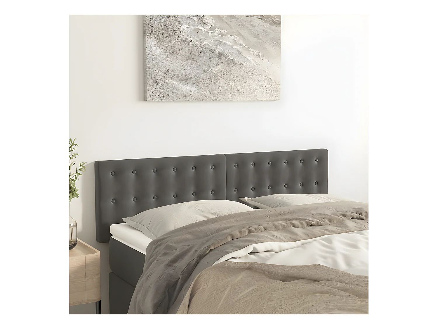 Têtes de lit 2 pièces Gris foncé 72x5x78/88 cm Velours