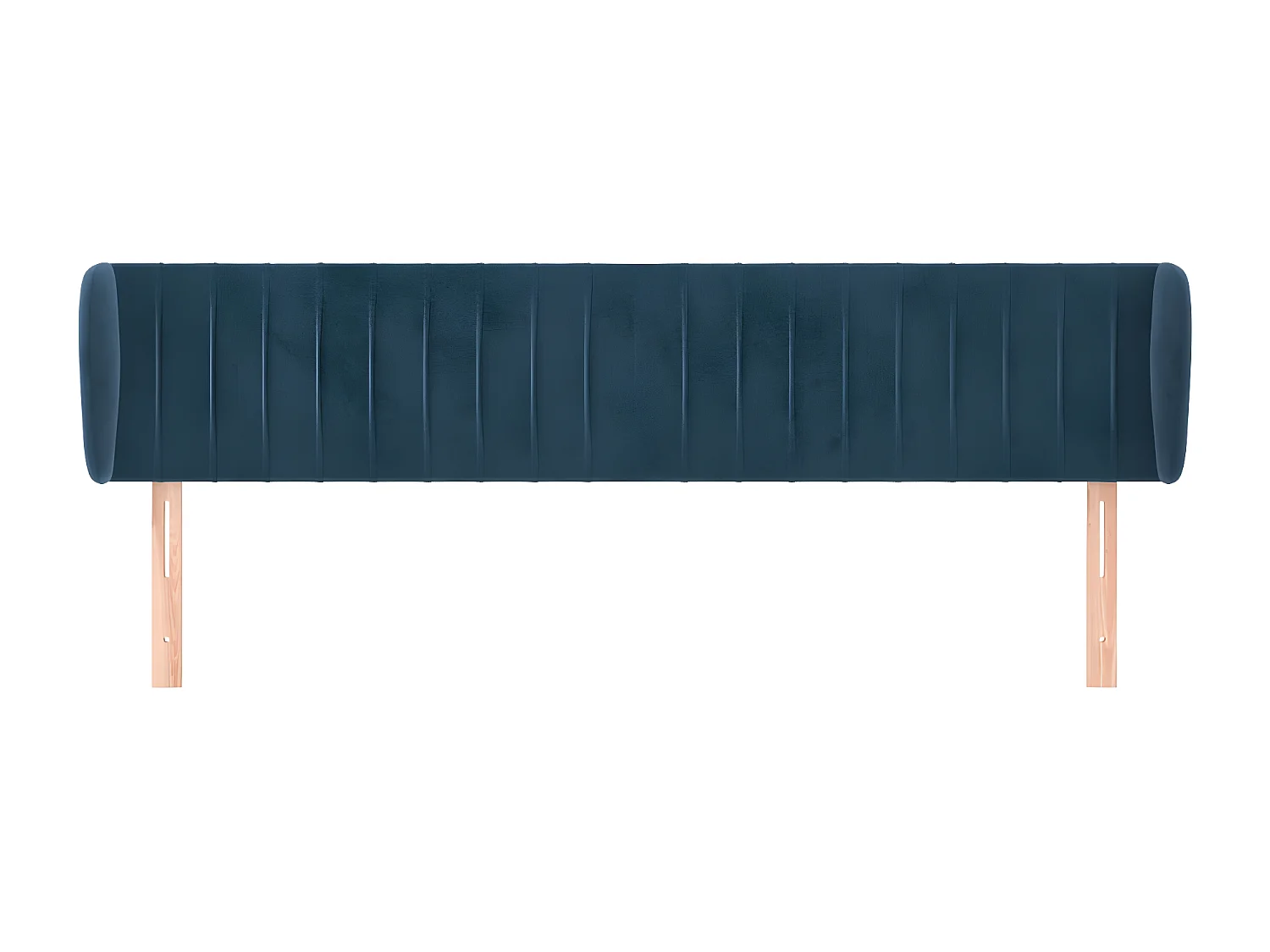 Tête de lit avec oreilles Bleu foncé 203x23x78/88 cm Velours