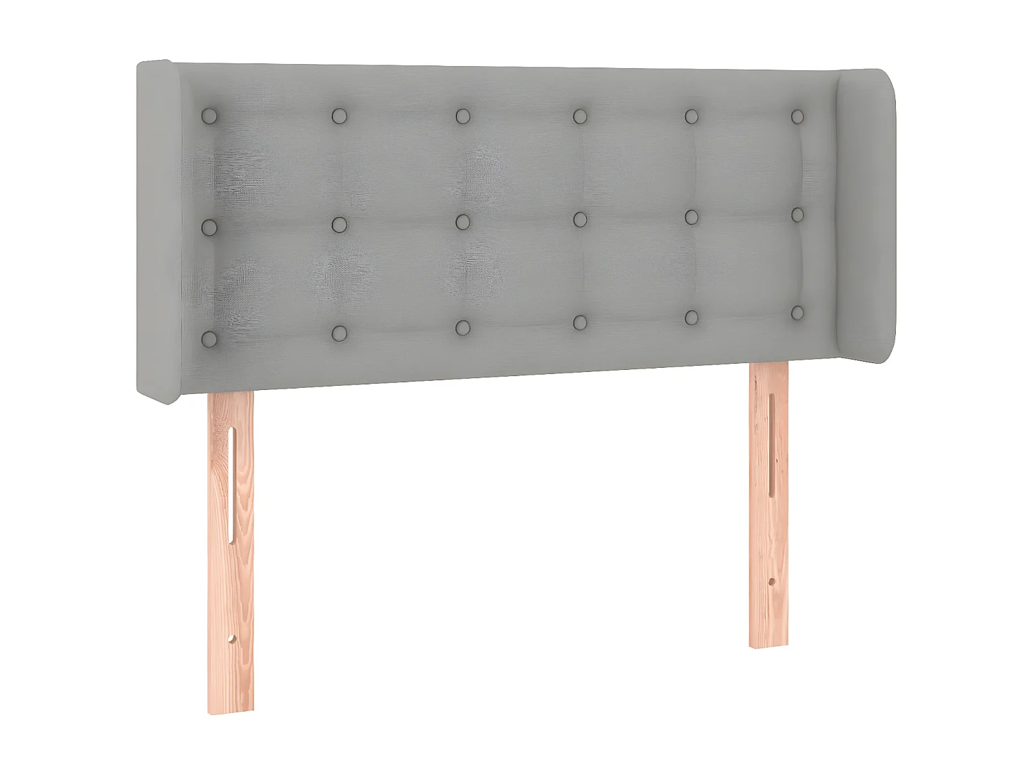 Cabecero con LED de tela gris claro 103x16x78/88 cm