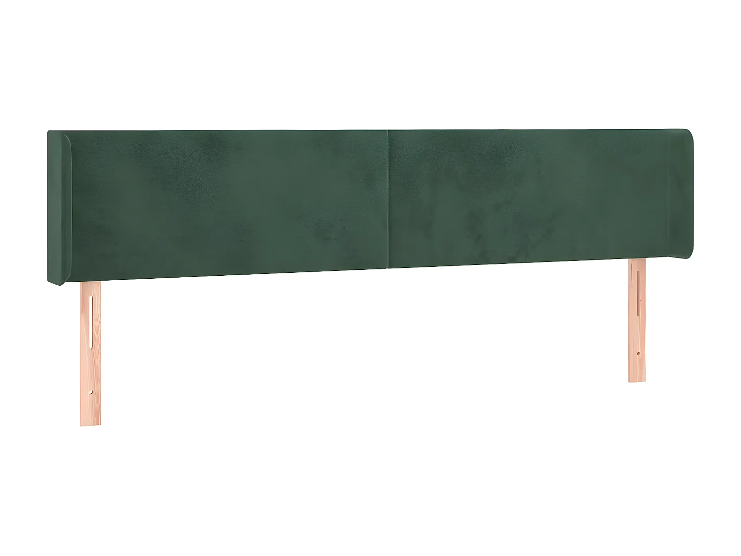 Tête de lit avec oreilles Vert foncé 163x16x78/88 cm Velours
