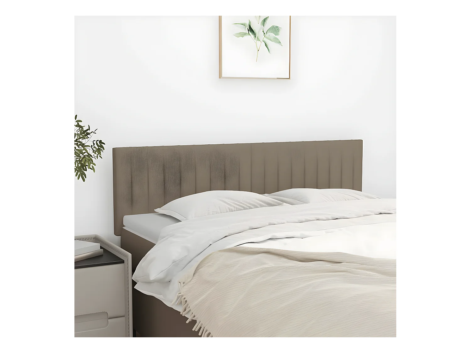 Têtes de lit 2 pièces Taupe 72x5x78/88 cm Tissu