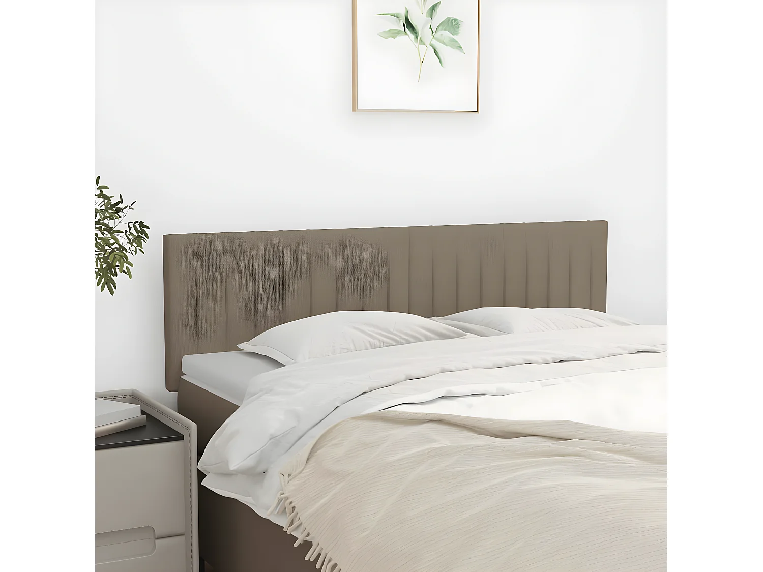 Têtes de lit 2 pièces Taupe 72x5x78/88 cm Tissu