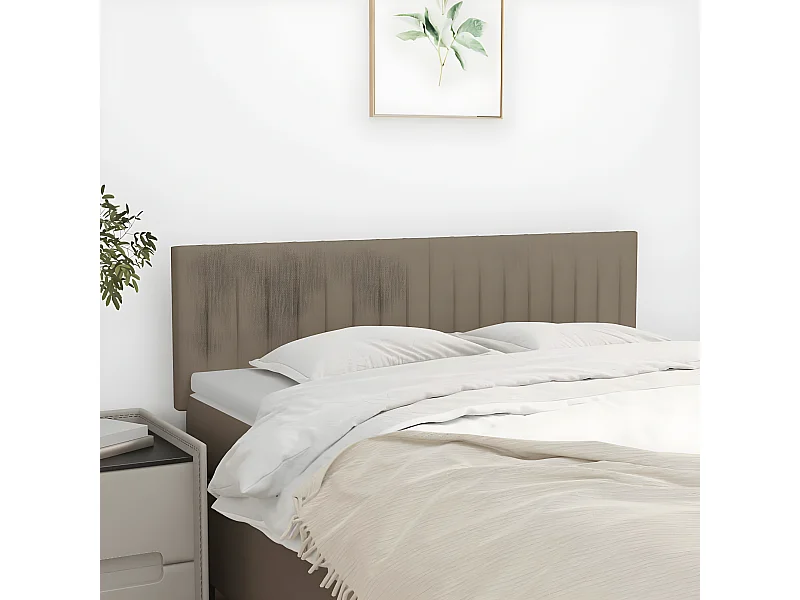 Têtes de lit 2 pièces Taupe 72x5x78/88 cm Tissu