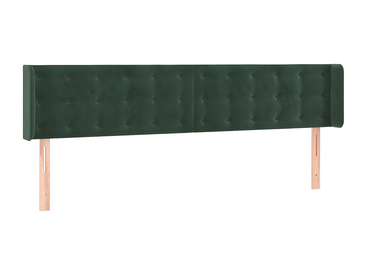 Cabeceira cama c/ luzes LED veludo 163x16x78/88 cm verde-escuro