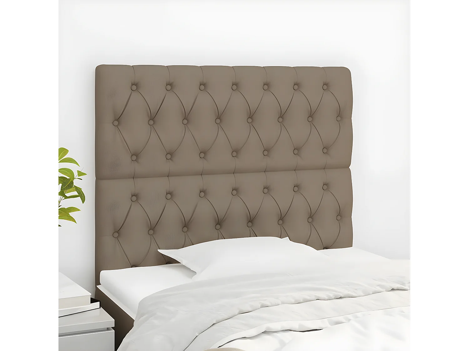 Têtes de lit 2 pièces Taupe 90x7x78/88 cm Tissu