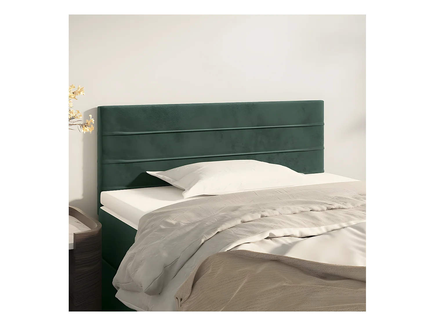 Tête de lit Vert foncé 100x5x78/88 cm Velours