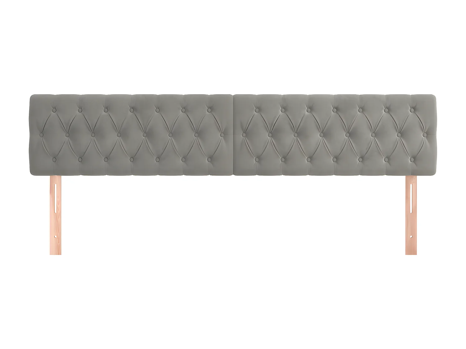 Hoofdborden 2 st 90x7x78/88 cm fluweel lichtgrijs