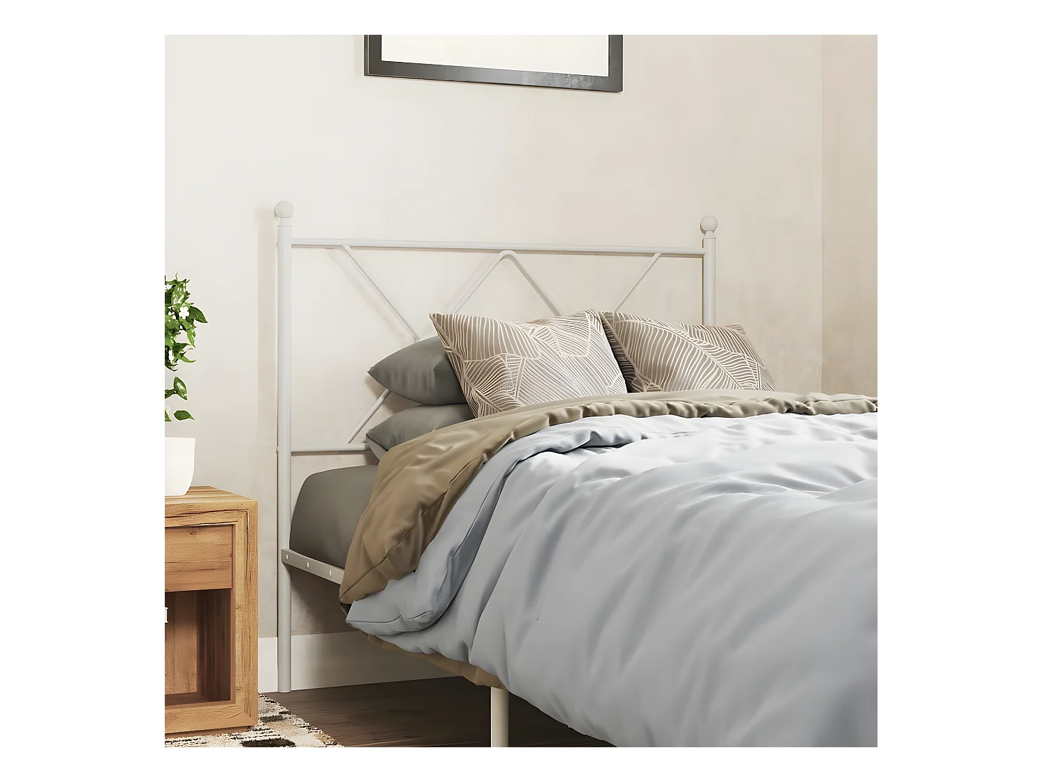 Hoofdbord 90 cm metaal wit