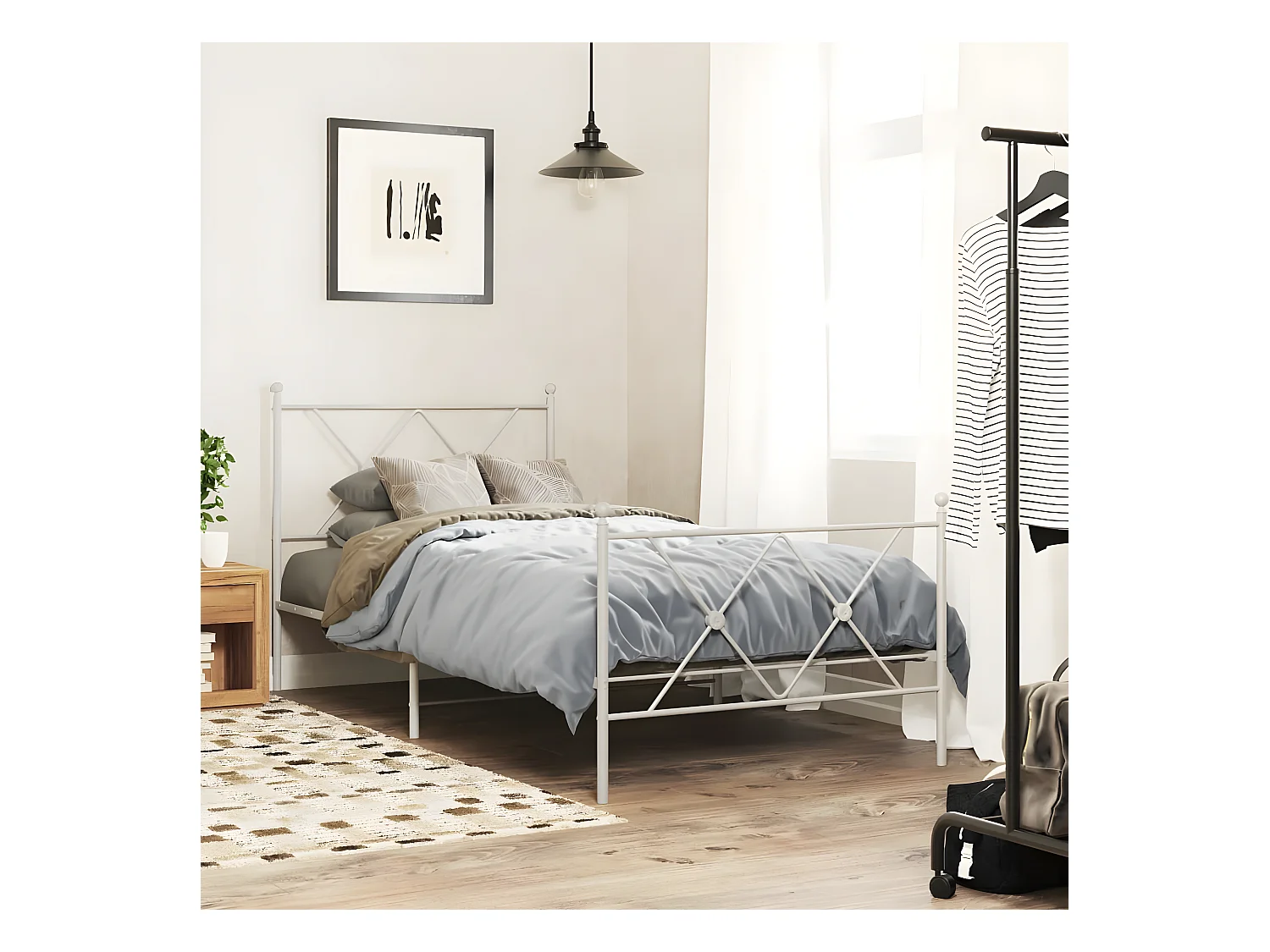 Cabecero de metal blanco 90 cm