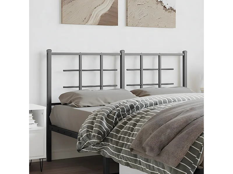 Hoofdbord 140 cm metaal zwart