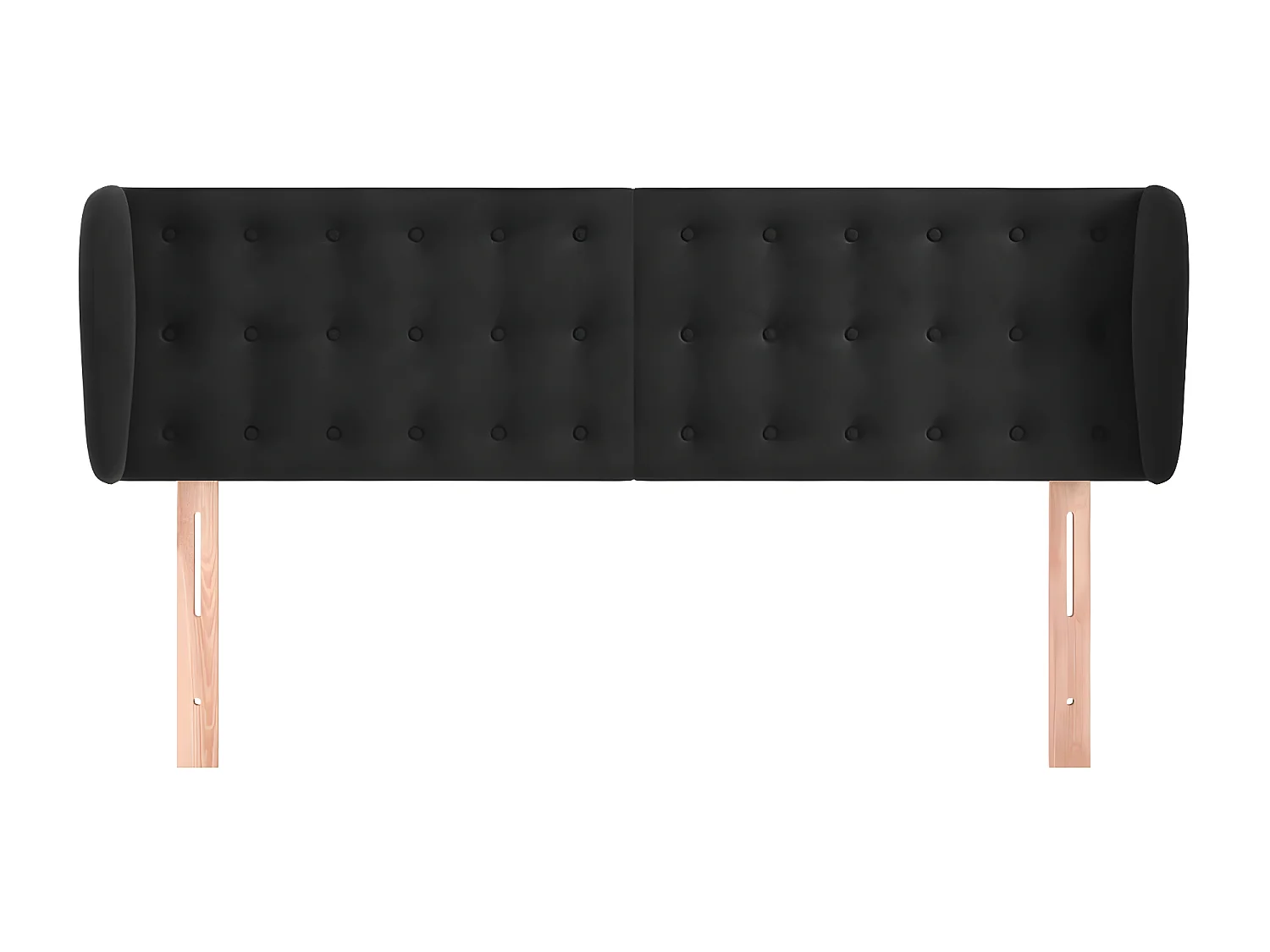 Tête de lit avec oreilles Noir 147x23x78/88 cm Velours