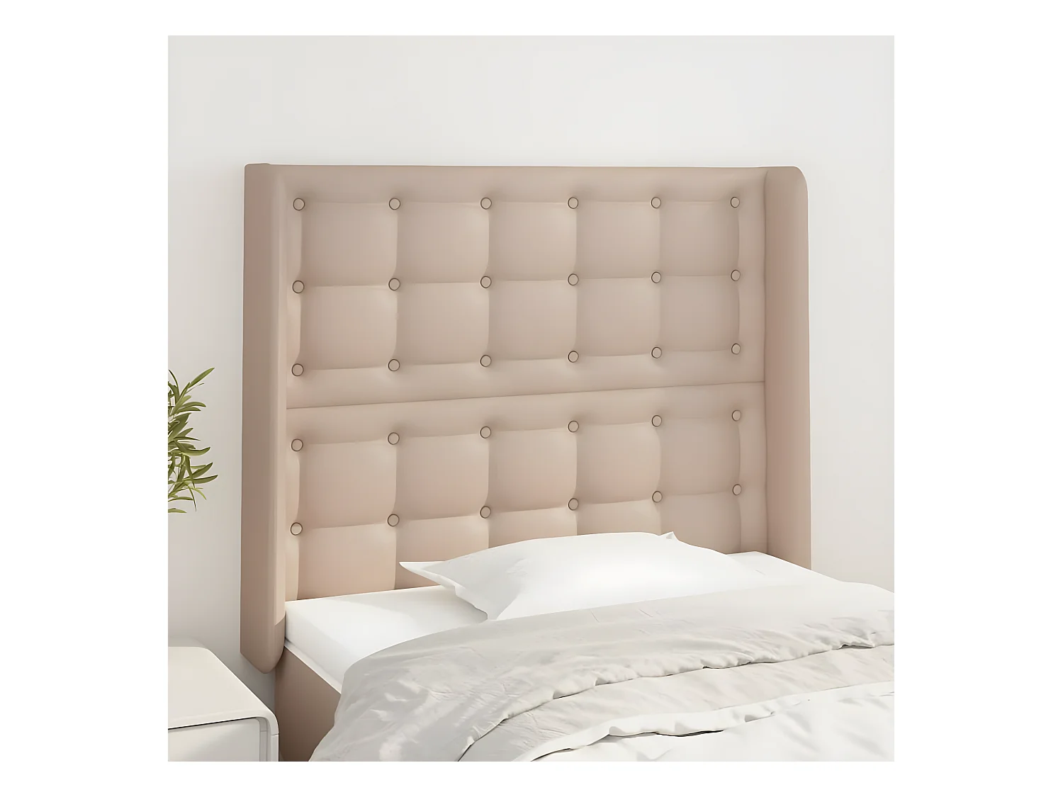 Tête de lit avec oreilles Cappuccino 93x16x118/128cm Similicuir