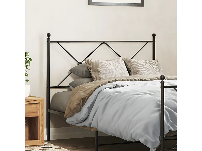 Tête de lit métal noir 100 cm