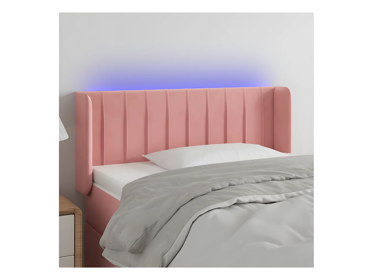 Tête de lit à LED Rose 83x16x78/88 cm Velours