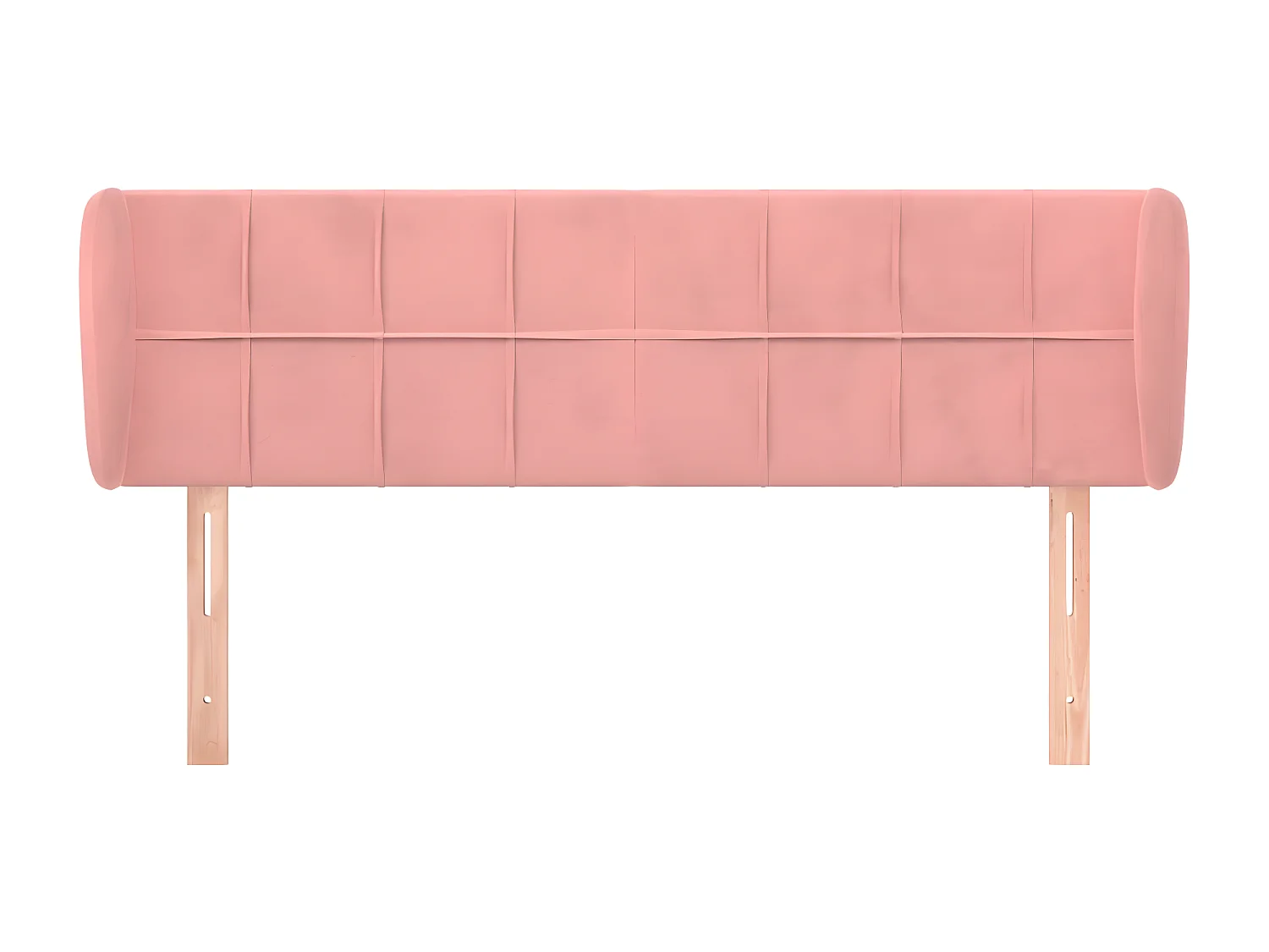 Cabeceira de cama c/ abas veludo 147x23x78/88 cm rosa