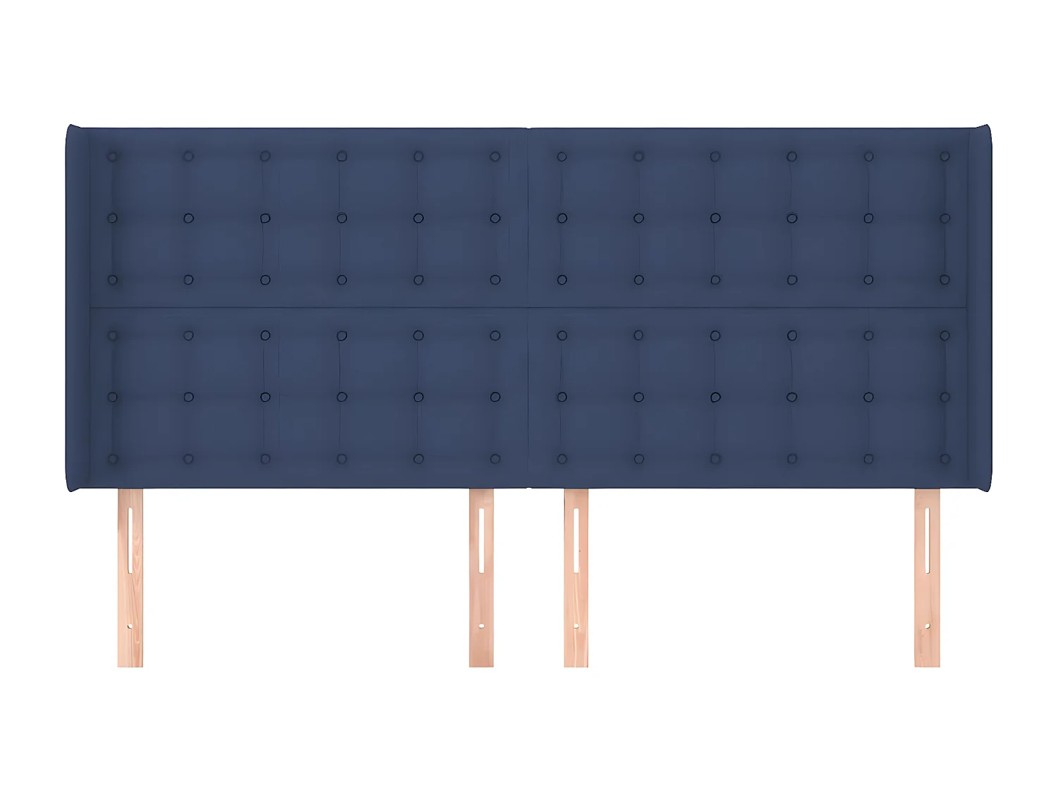 Tête de lit avec oreilles Bleu 183x16x118/128 cm Tissu