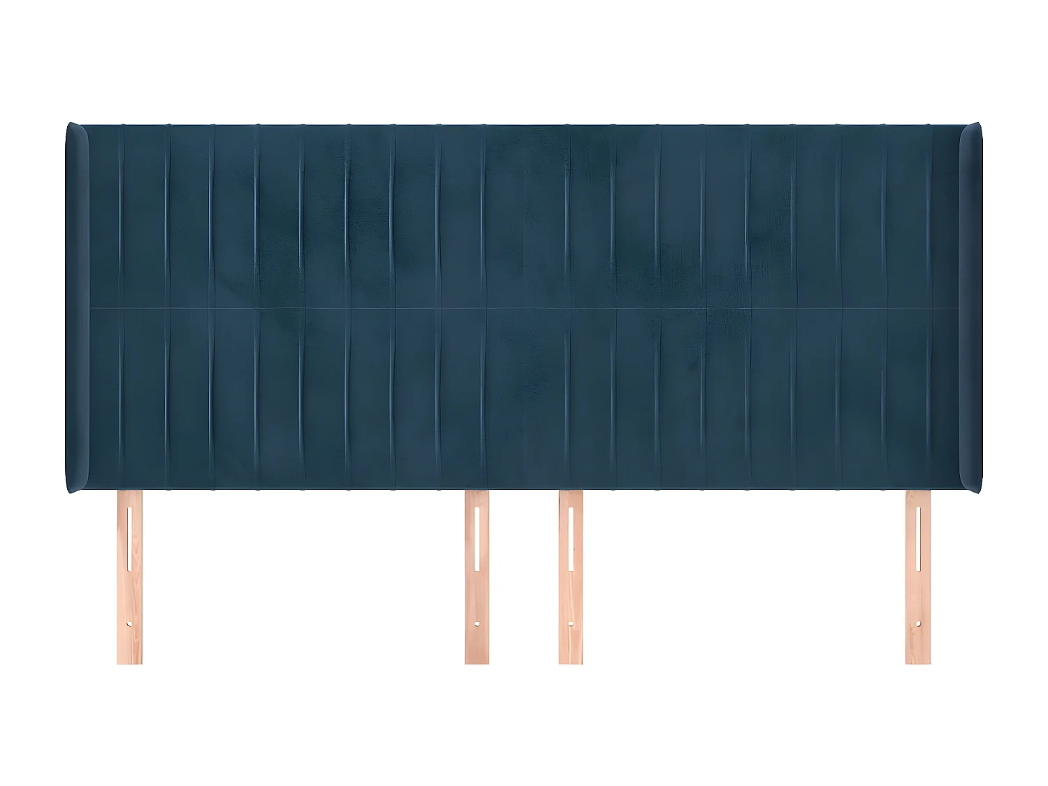 Cabecero con orejas de terciopelo azul oscuro 203x16x118/128 cm