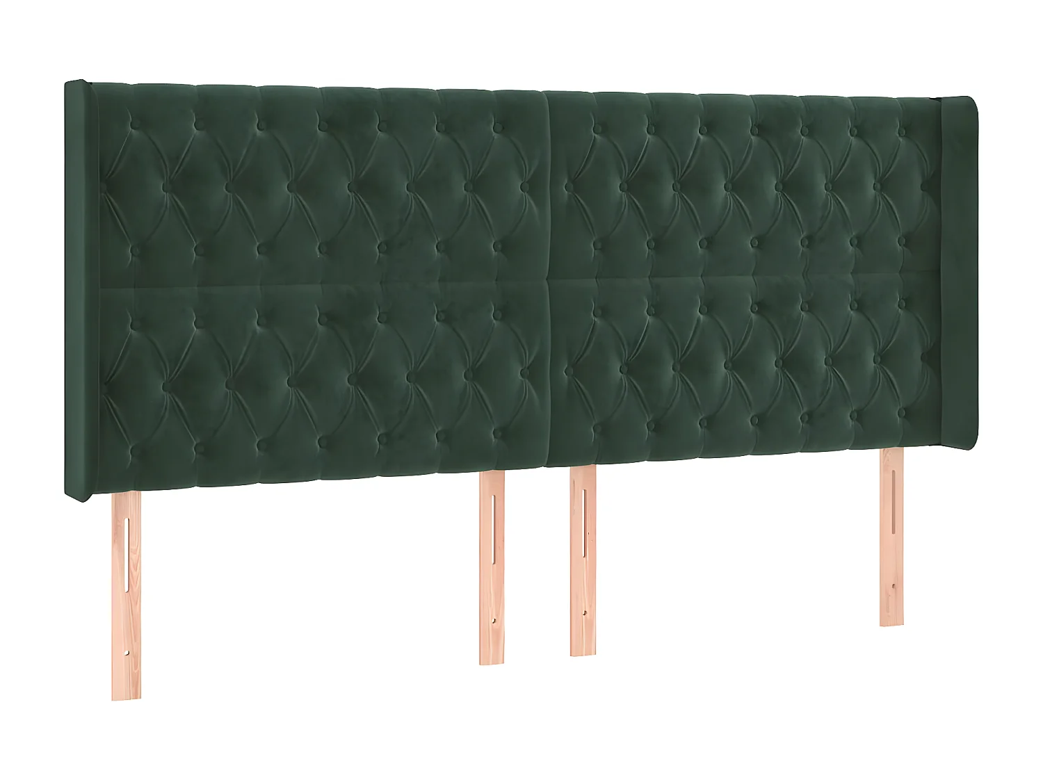Tête de lit avec oreilles Vert foncé 183x16x118/128 cm Velours