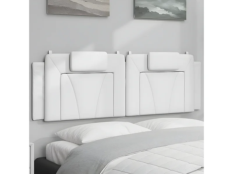 Hoofdbordkussen "Viana" 160 cm kunstleer wit