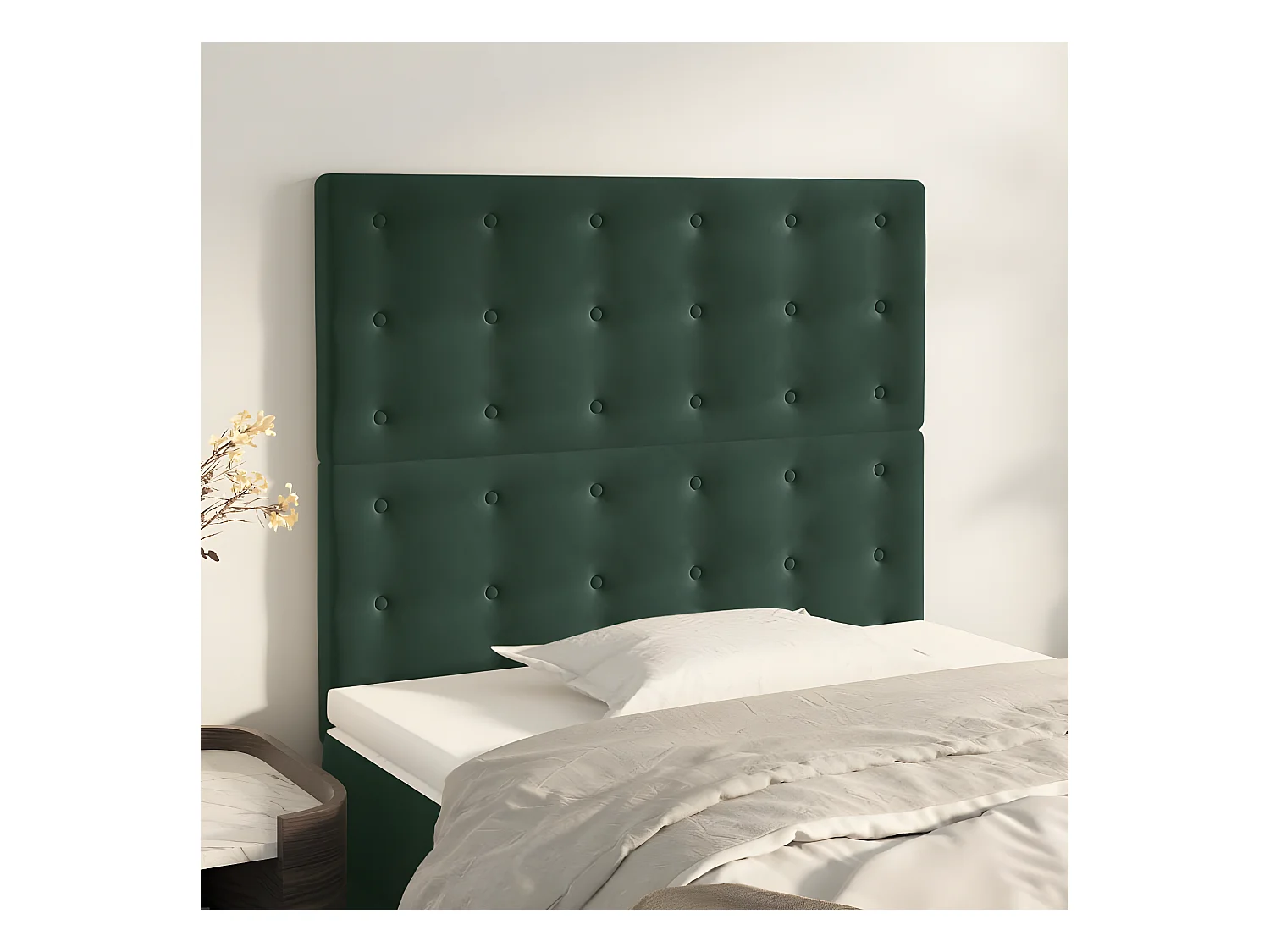 Têtes de lit 2 pièces Vert foncé 80x5x78/88 cm Velours
