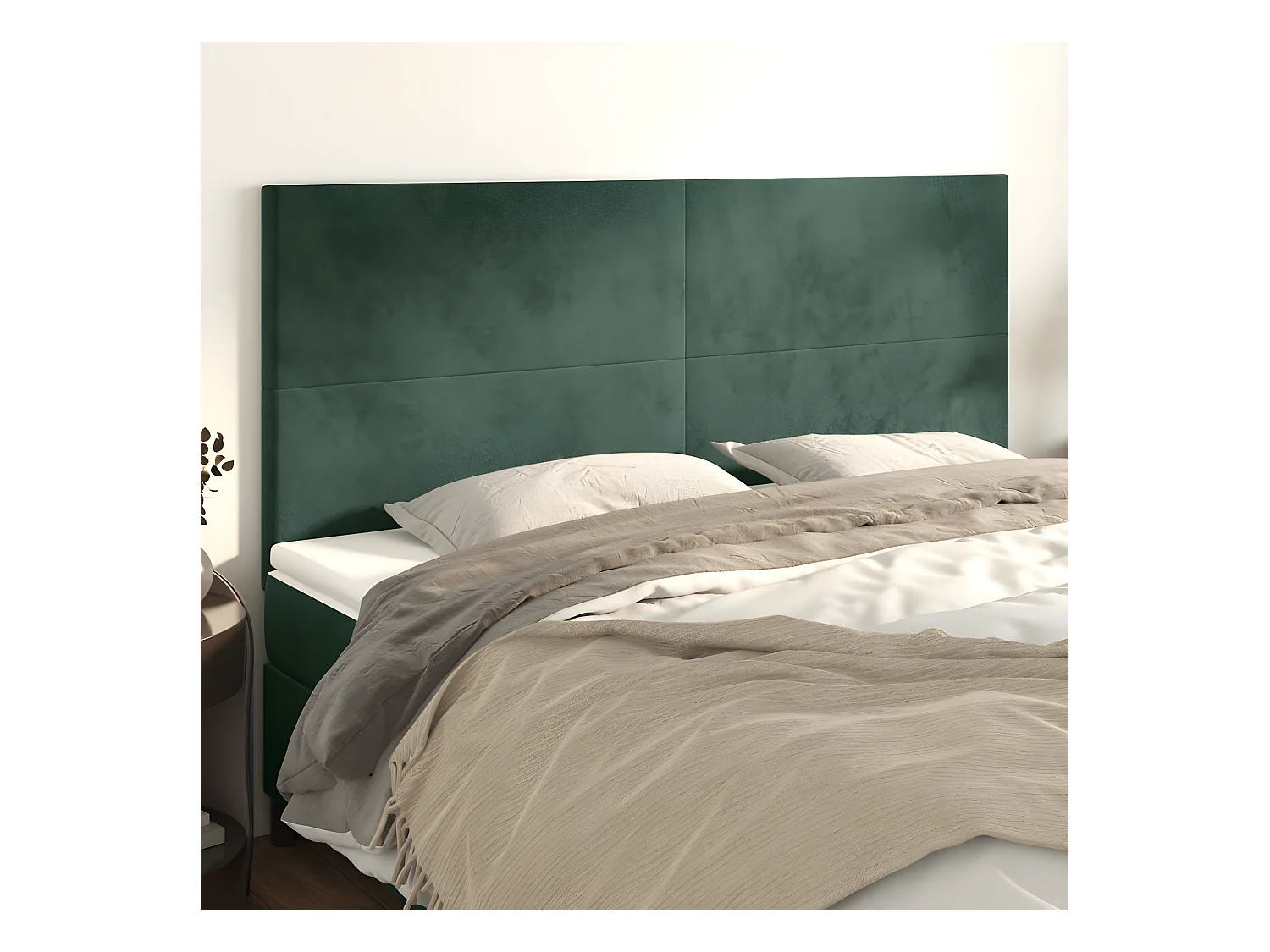 Têtes de lit 4 pièces Vert foncé 90x5x78/88 cm Velours