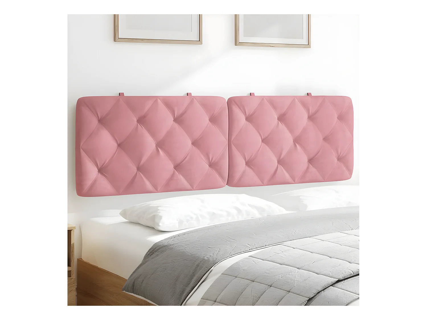 Coussin de tête de lit rose 160 cm velours