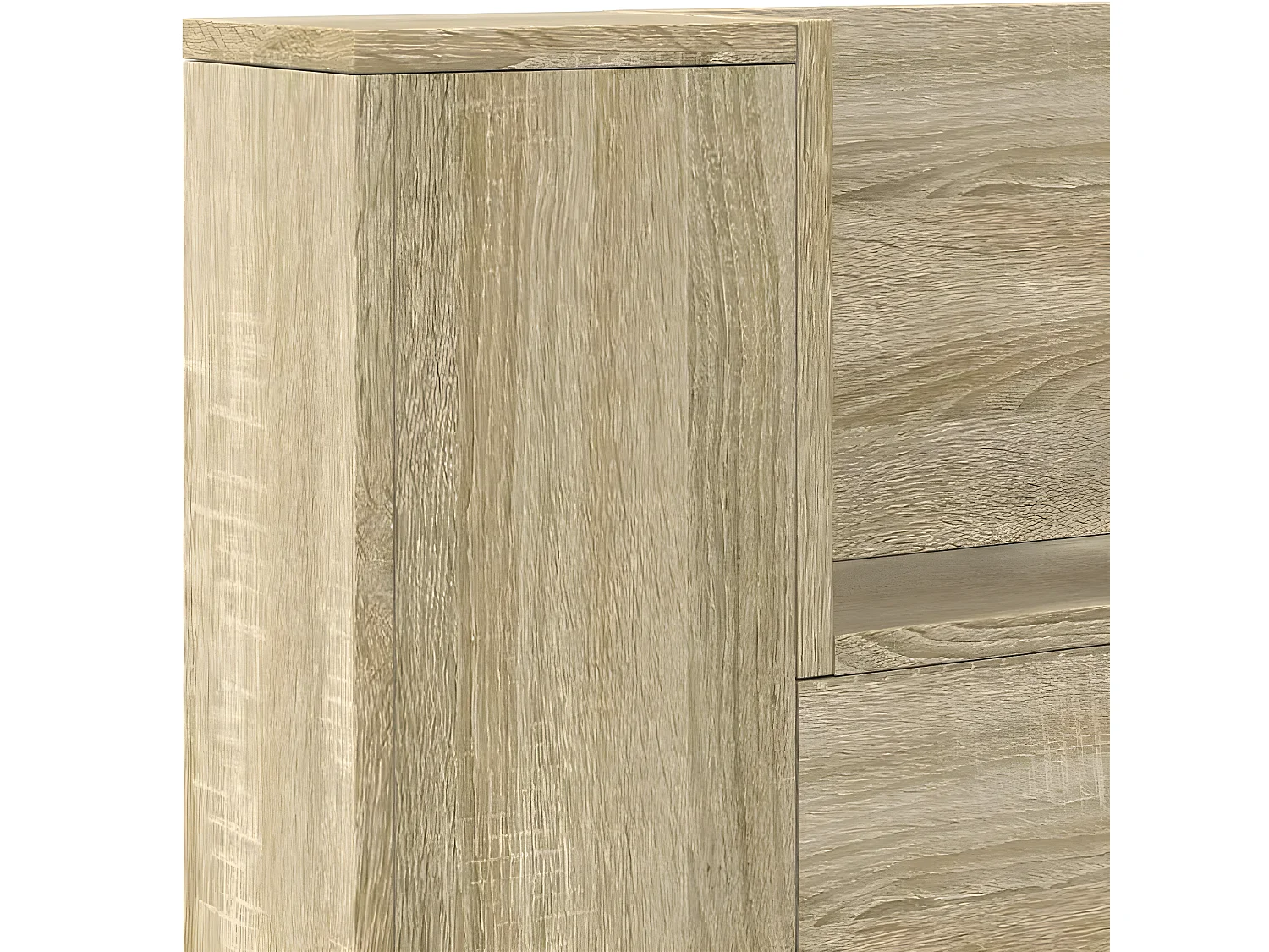 Armoire tête de lit avec LED chêne sonoma 140x16,5x103,5 cm