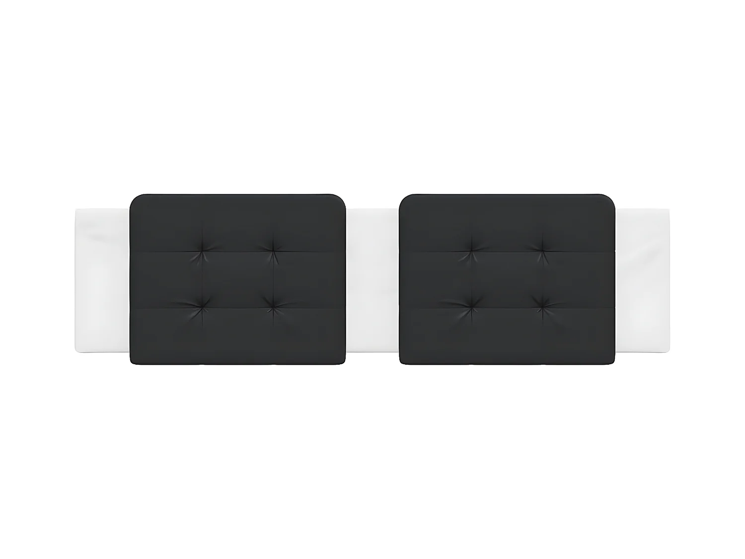 Coussin de tête de lit noir et blanc 180 cm similicuir