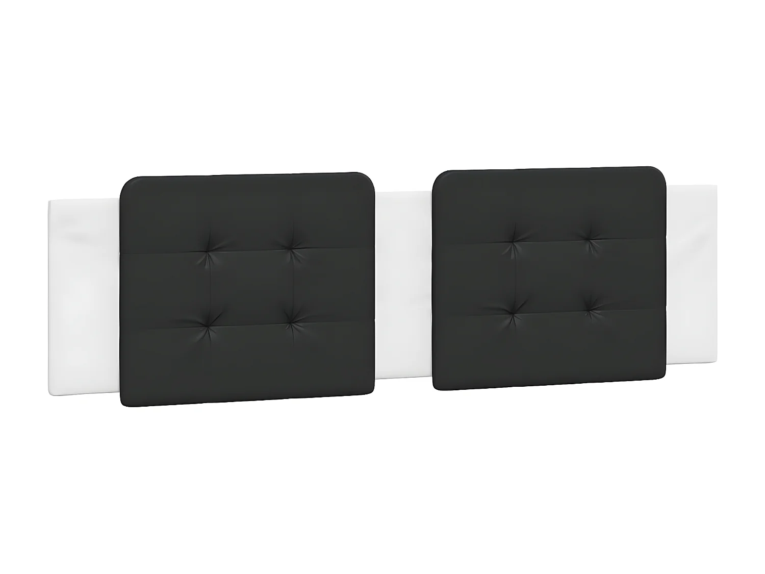 Almofadão de cabeceira 180 cm couro artificial preto e branco