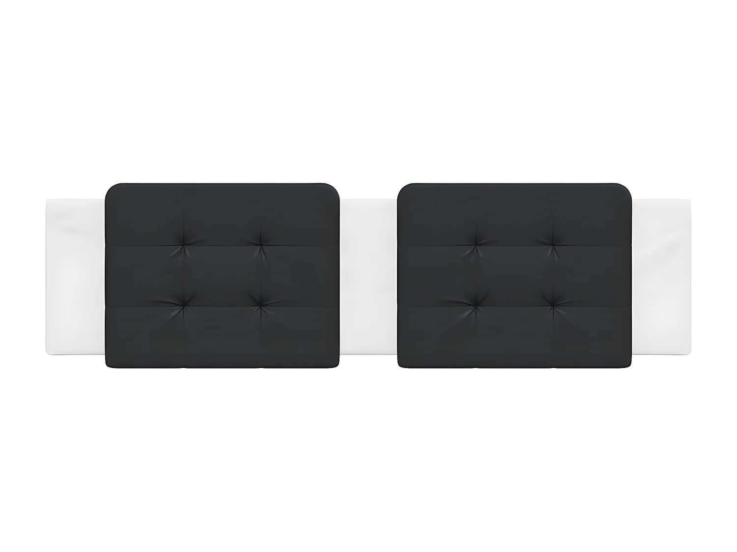 Almofadão de cabeceira 180 cm couro artificial preto e branco