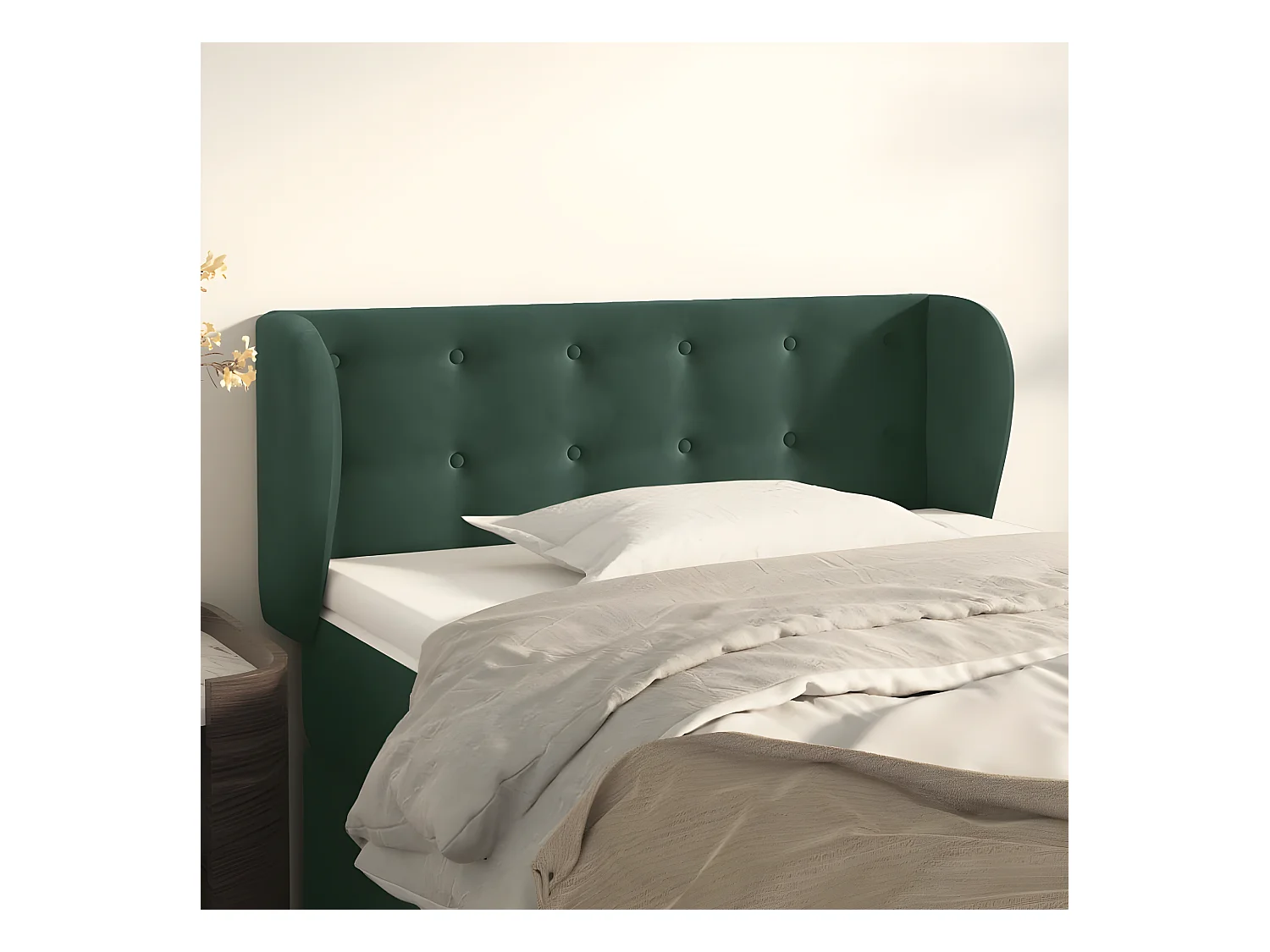 Tête de lit avec oreilles Vert foncé 93x23x78/88 cm Velours