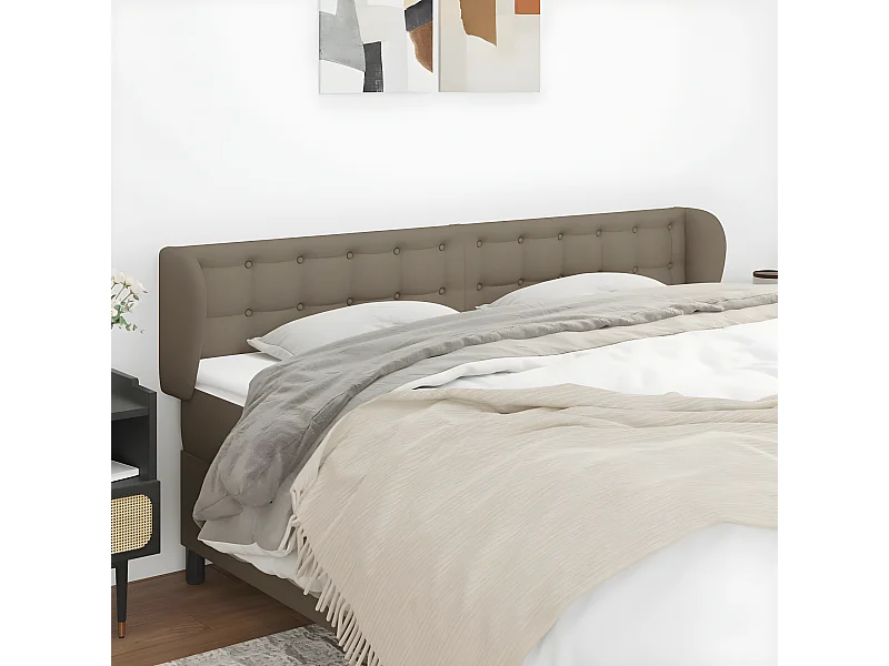 Tête de lit avec oreilles Taupe 183x23x78/88 cm Tissu