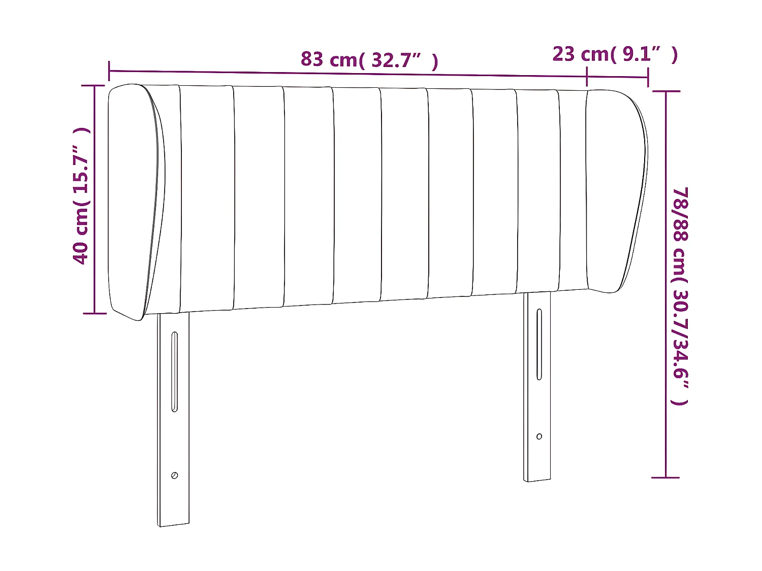 Tête de lit avec oreilles Vert foncé 83x23x78/88 cm Velours